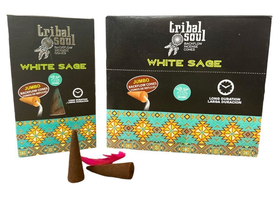 Encens Backflow Cônes XL Tribal Soul Sauge Blanche