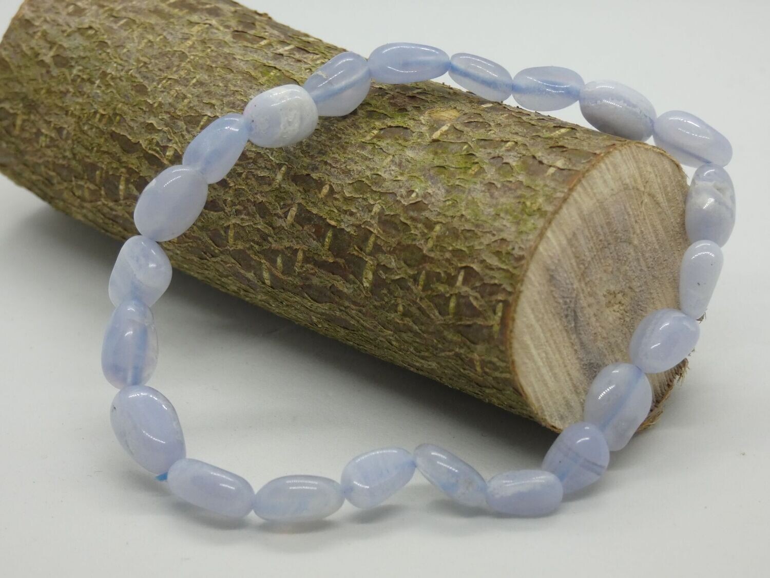 Calcédoine Bleue Bracelet mini pierre roulée