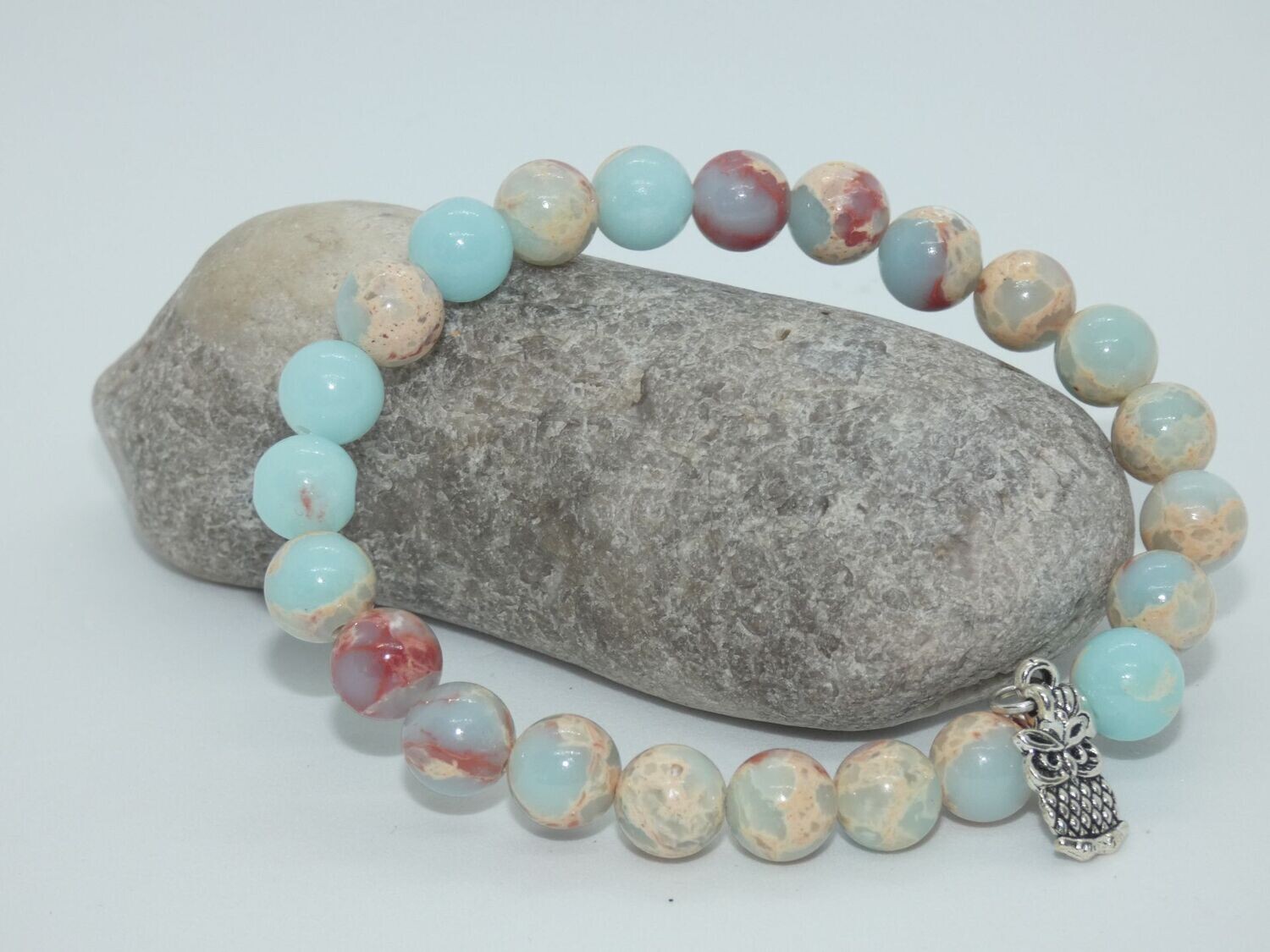 Jaspe Shoushan Bracelet Perles de 8mm