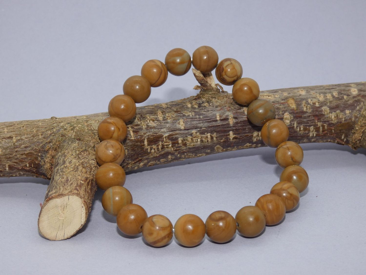Bois Fossilisé Bracelet Perles 8mm