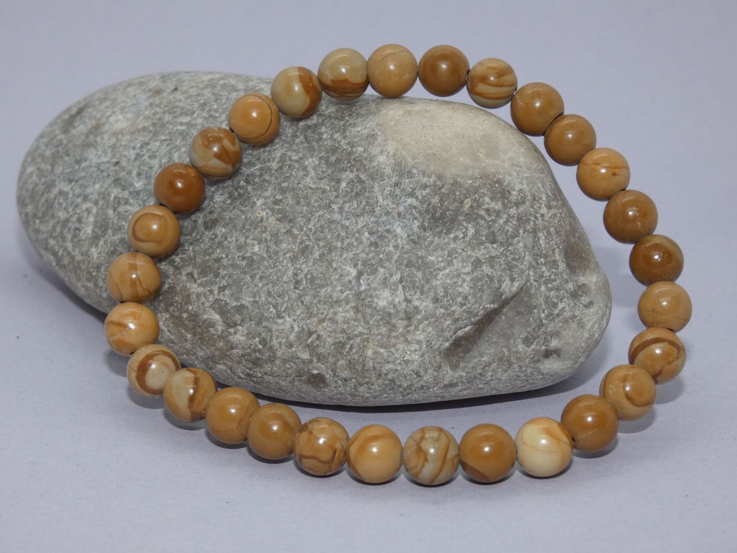 Bois Fossilisé Bracelet Perles 6mm