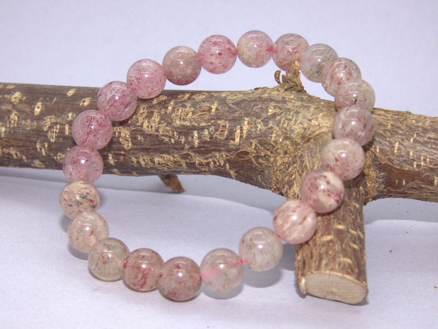 Quartz Hématoïde Bracelet Perles 8mm