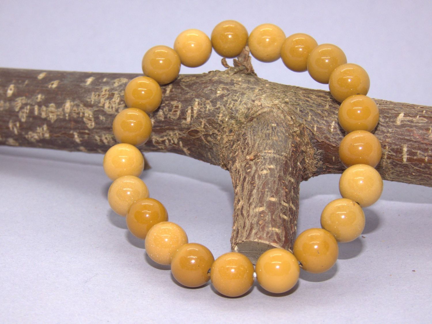 Jaspe Jaune Bracelet Perles 8mm