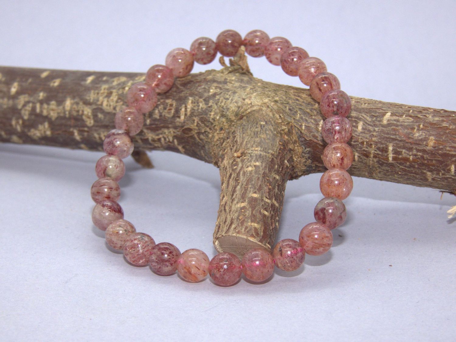 Quartz Hématoïde Bracelet Perles 6mm