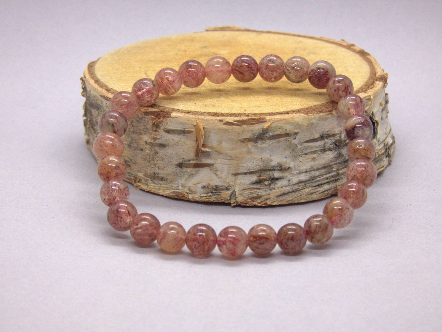 Quartz Hématoïde  bracelet Perles 6mm
