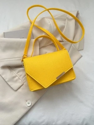 Neon Yellow Flap Square Bag