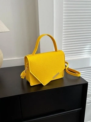 Neon Yellow Flap Square Bag