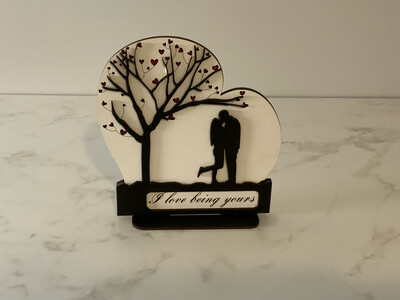 “I Love Being Yours” Couple Sign With Stand (three Dimensional