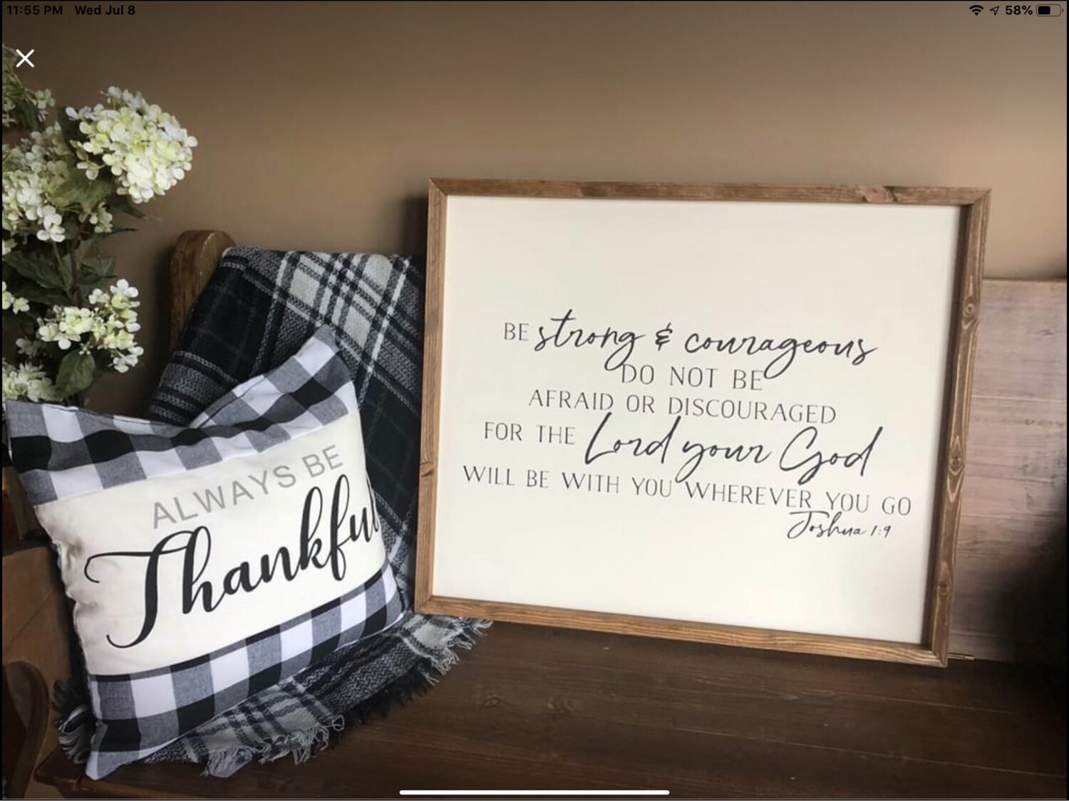Custom Sign Scripture Framed Sign Handmade
