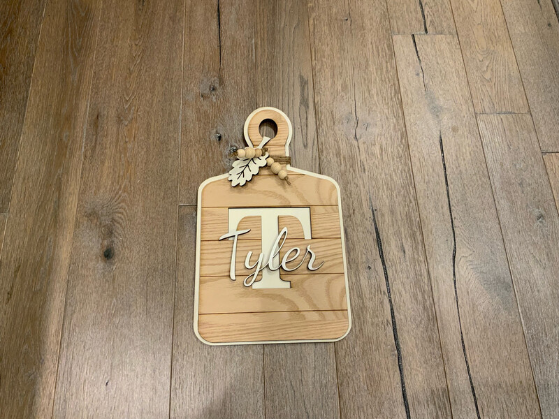 Custom Initial &amp; Name Cutting Board