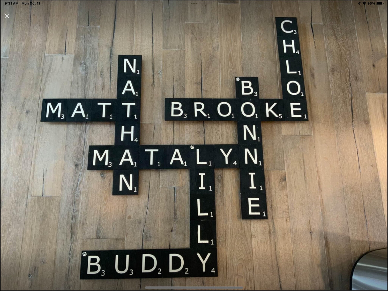 Custom Scrabble Sign Wall Design
