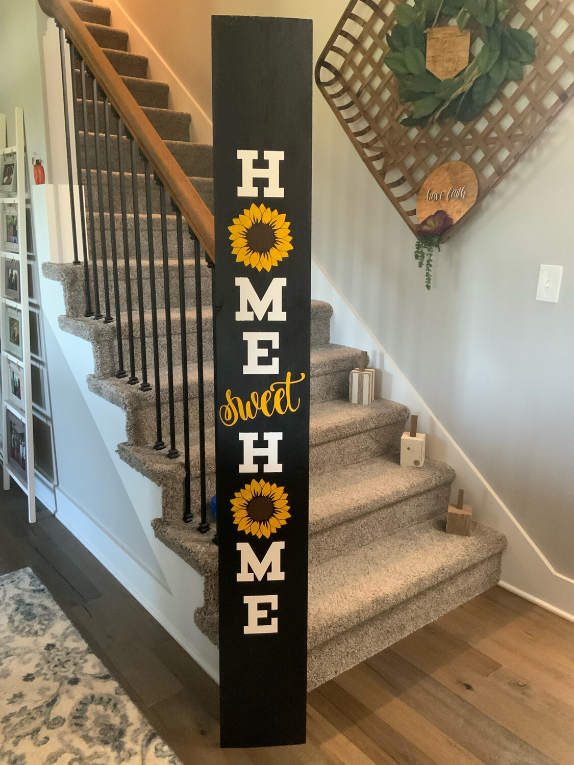 Home Sweet Home Sunflower Porch Board 6 Foot