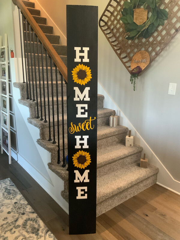 Home Sweet Home Sunflower Porch Board 6 Foot
