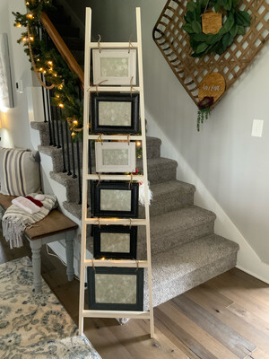 Wooden Handmade 6 Foot Farmhouse Ladder With 6 Corresponding Frames