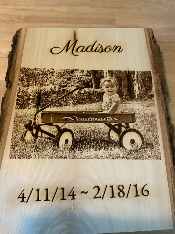 Photo Engrave On Rectangular Wood Slice