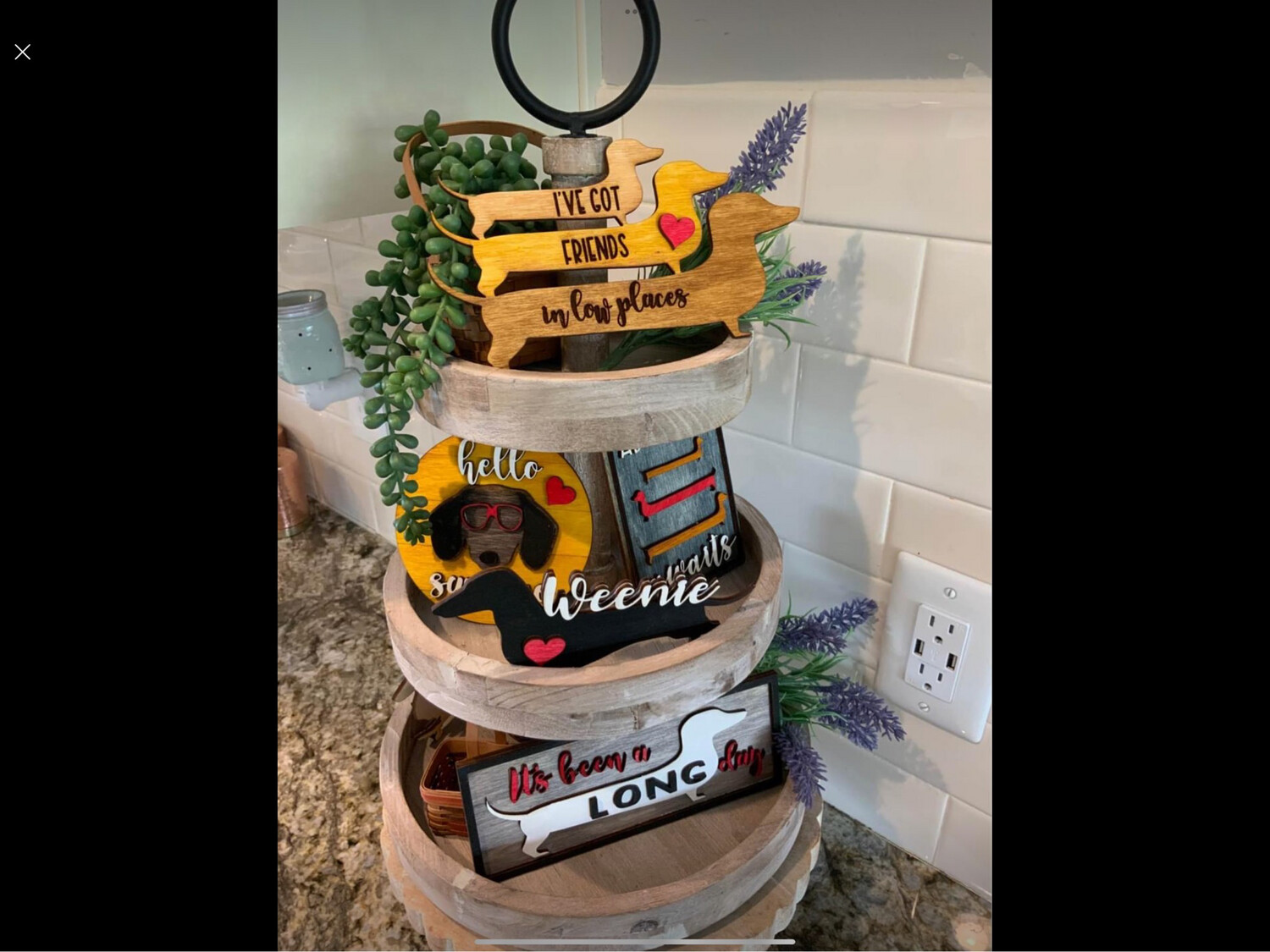 Dachshund Tier Tray Decor