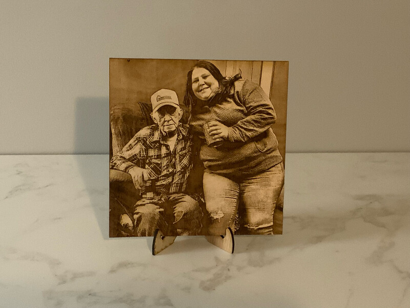 Photo Engrave On Wood Square (8”x 8” Approximate)