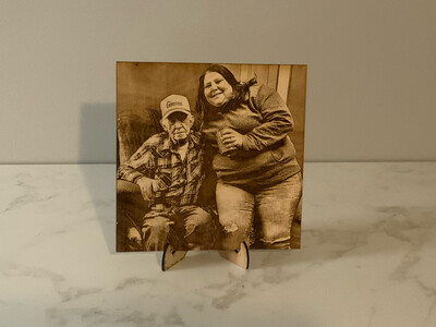 Photo Engrave On Wood Square (8”x 8” Approximate)