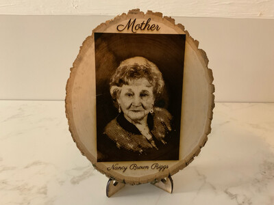 Photo Engrave On Round Wood Slice