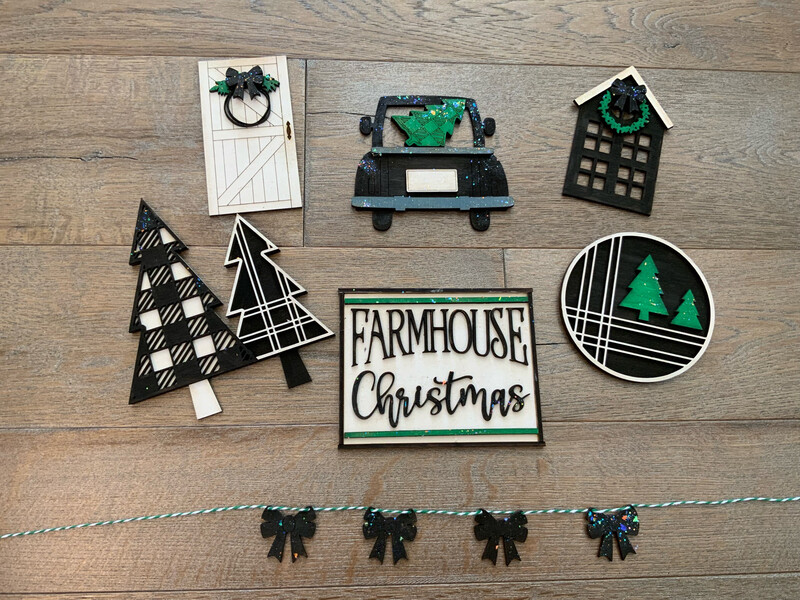 Farmhouse Christmas Tier Tray Decor