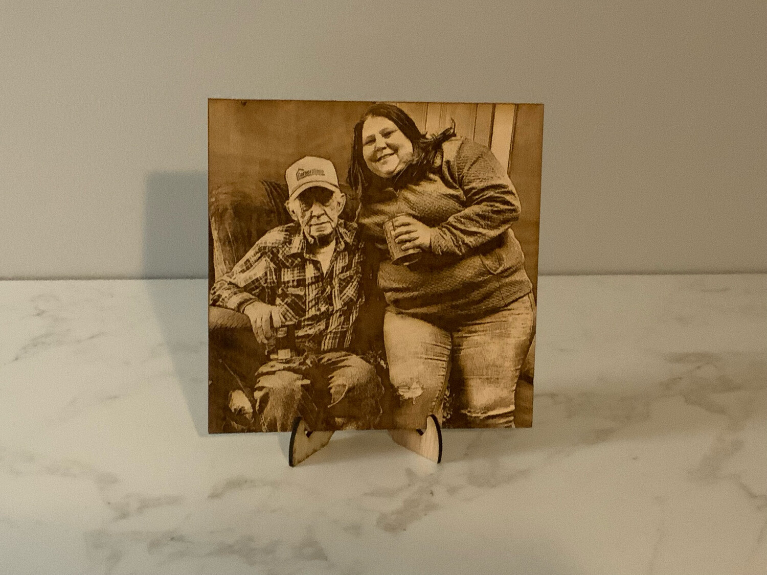 Photo Engrave On Wood Square (8”x 8” Approximate)