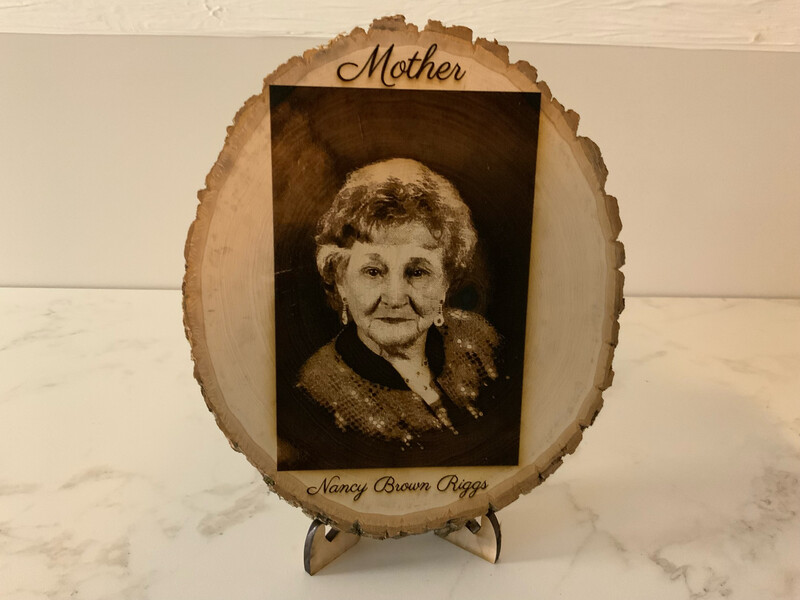 Photo Engrave On Round Wood Slice