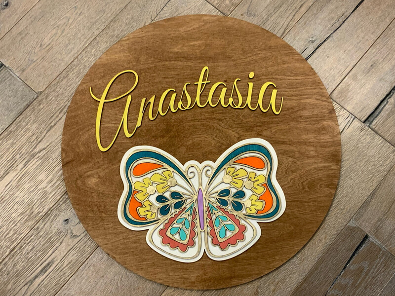 Baby customized 3D Door Hanger/sign 18” (can Do Other Sizes As Well)