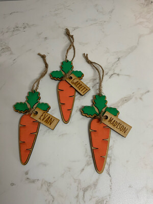 Carrot Basket Tags Customized With Name
