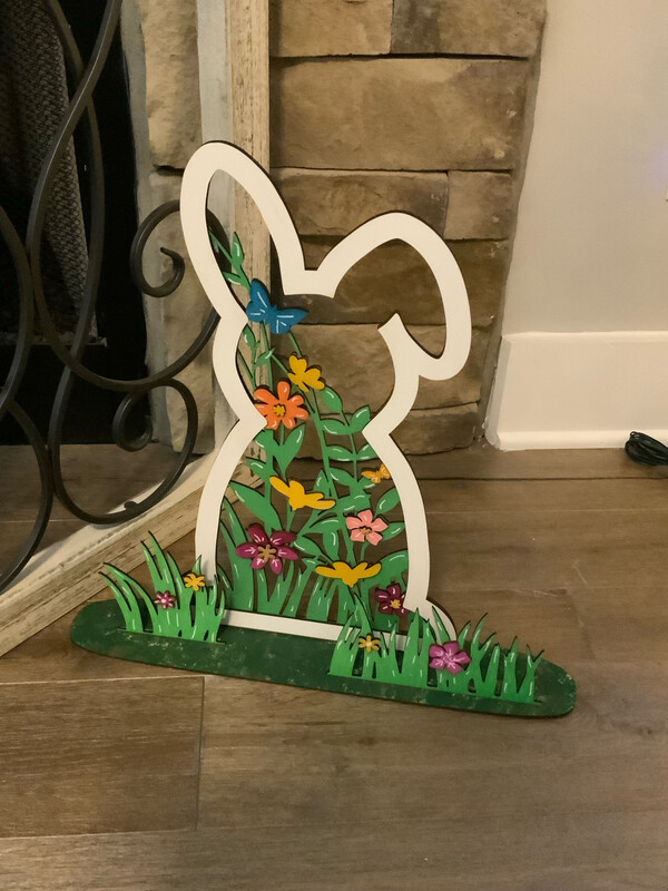 Bunny Spring Wooden Decor Stand 24”