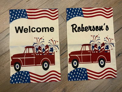 Patriotic Garden Flag/customized 12” X 18”