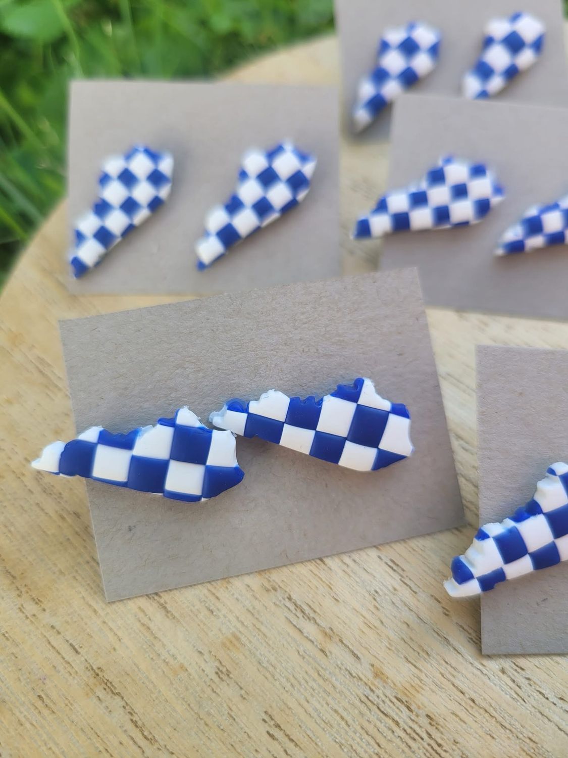 Clay based Kentucky shaped post earrings 