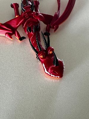 3D printed red dragon