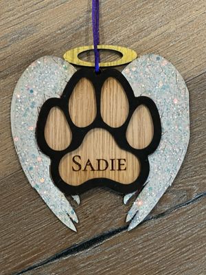 Pet memorial custom laser engraved ornament