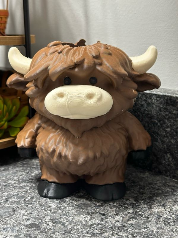 3D printed Highland Cow Bath &amp; Body Works soap dispenser