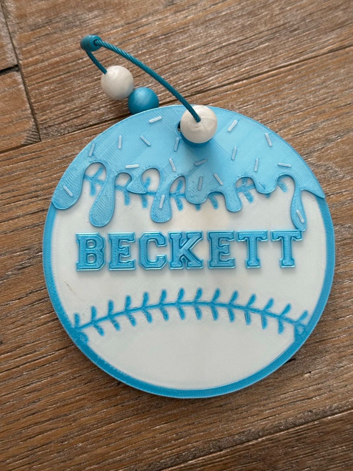 3D printed baseball drip custom bag tag
