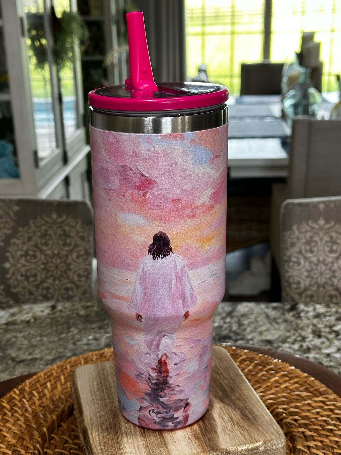 Jesus Pink hue stainless steel 40 oz tumbler