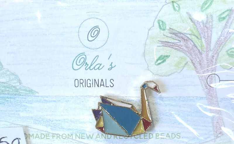 Origami Swan Pin Badge