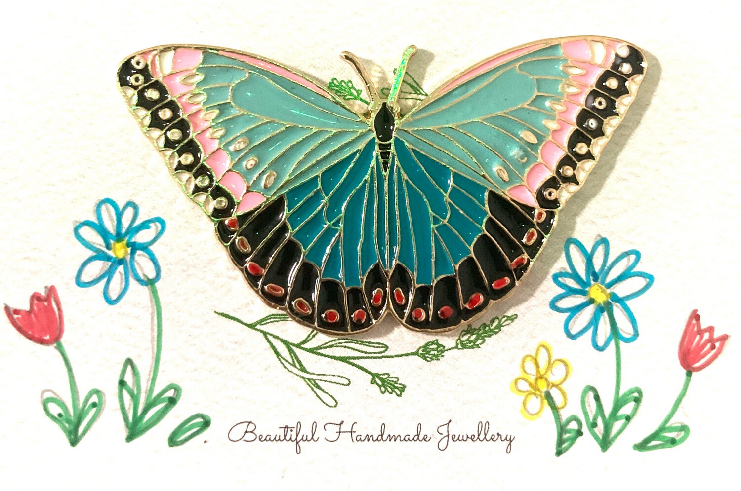 Butterfly pin badge