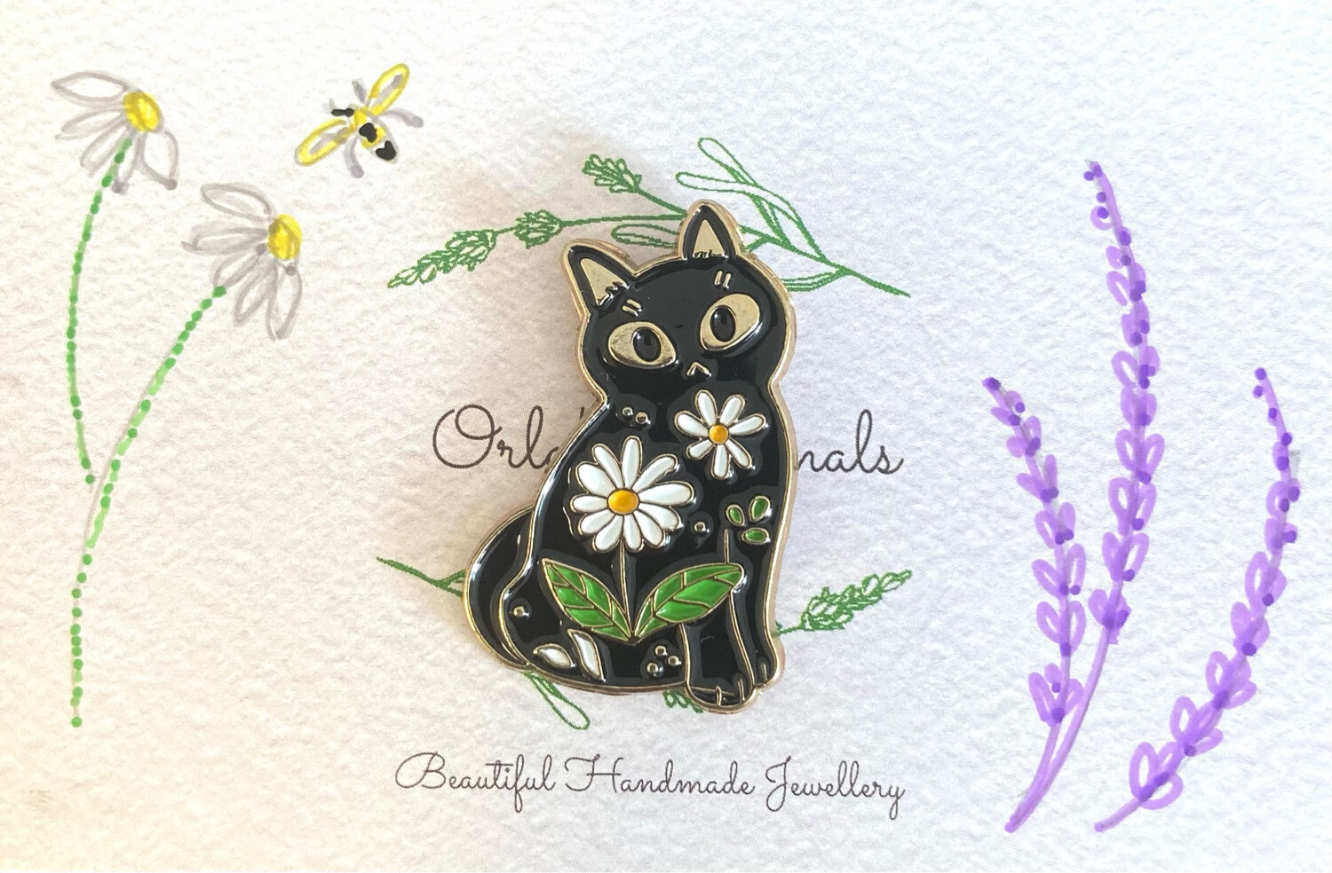 Black Cat Pin Badge