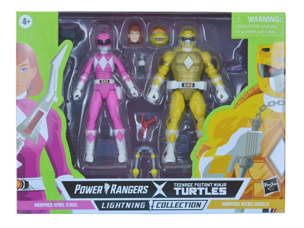 Power Rangers X TMNT Mike Yellow and April Pink Rangers