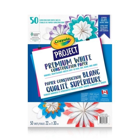 Papier construction blanc de qualite superieure - 50 feuilles (E6-6)