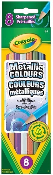 8 crayons de couleurs metalliques (E6-8)