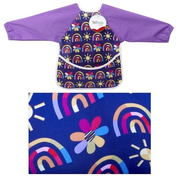BAVETTE AVEC MANCHE MAUVE ARC-EN-CIEL(B2-1)