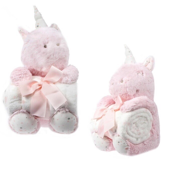 PELUCHE ET COUVERTURE POLAIRE LICORNE ROSE(B2-2)