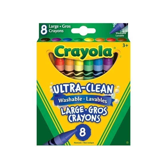 8 crayons de cire geants lavables (E6)