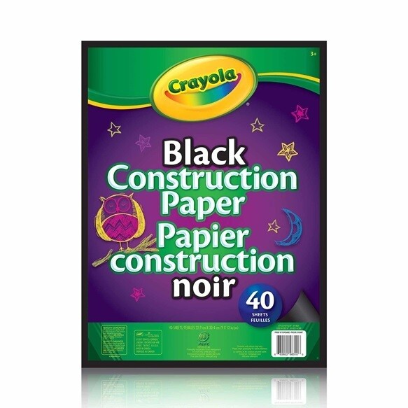 Bloc de papier construction noir - 40 feuilles (E4)