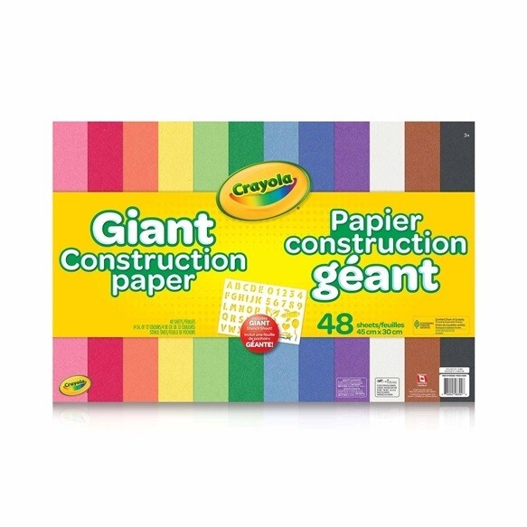 48ct Giant Construction Paper w Stencils (E4)