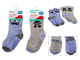 1 PAIRE DE BAS BÉBÉ ANTIDÉRAPANT MOUSTACHE (B1-5)