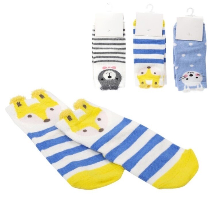 1 PAIRE DE BAS BÉBÉ ANIMAUX LIGNÉ FILLE(B2-3)