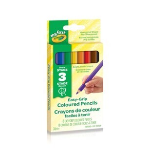 8 CRayons de couleur faciles à tenir / My First 8ct Easy-Grip Coloured Pencils (E3)